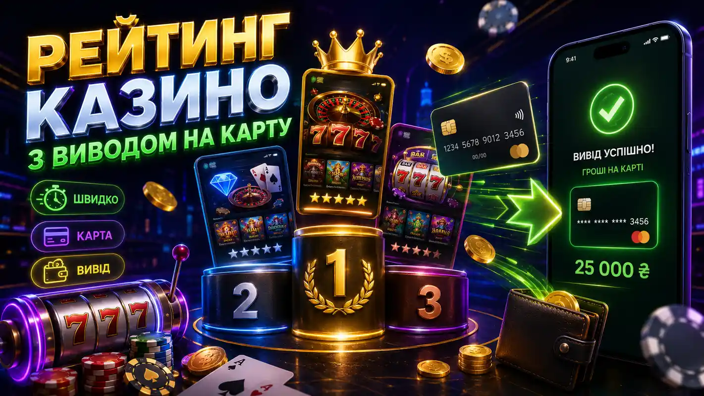 Головна картинка розділу рейтинга виводу коштів на картку банку з казино